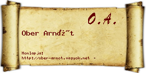 Ober Arnót névjegykártya